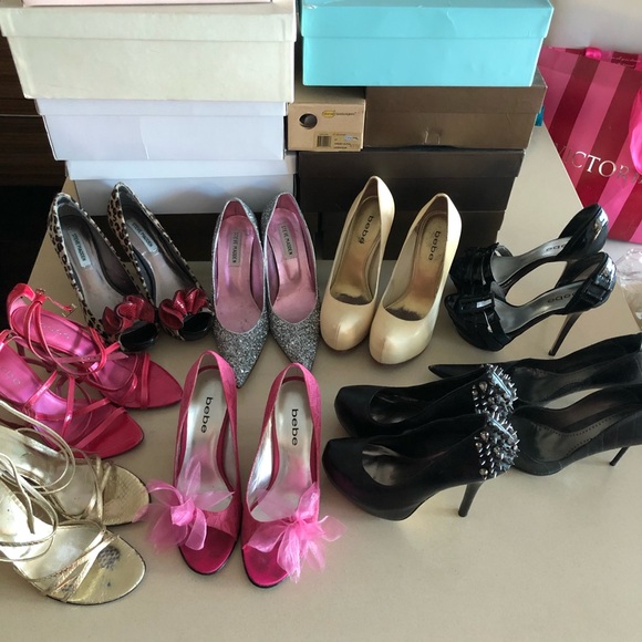 9 pair Bundle of Bebe, Steve Madden & Aldo Heels - Picture 2 of 12